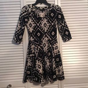 Black and cream dress. Stretchy material